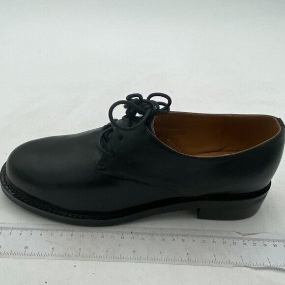 Men Leather Classic Lace up Flat Oxford Low Heel Round Toe Casual Dress Pump